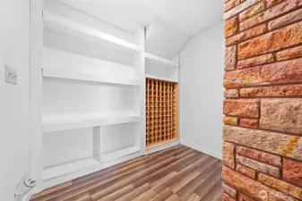 Lots of extra storage and a built in wine rack.