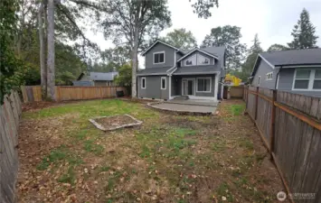 Fully fenced backyard