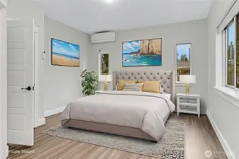 Staged master bedroom