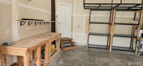 Garage with workbench