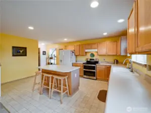 Island with eating area