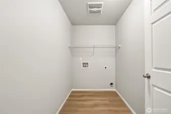 No lugging heavy laundry baskets up and down the stairs since your laundry room is conveniently located upstairs.