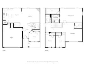Combined Downstairs and Upstairs Floorplans