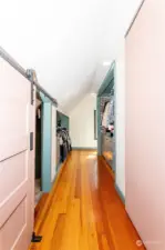 Primary bed hallway and closet