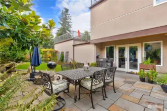 French doors from bonus room to yard.