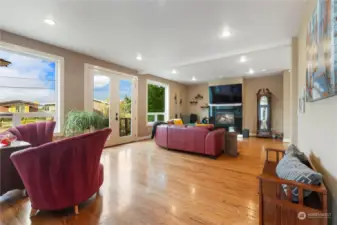 Beautiful hardwoods in living room.