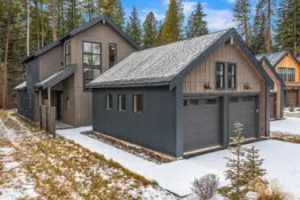 2-car garage with two 240v outlets for EV charging