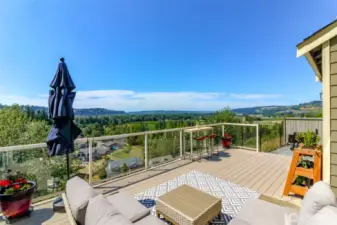 This breathtaking deck offers panoramic valley views perfect for entertaining or quiet relaxation.