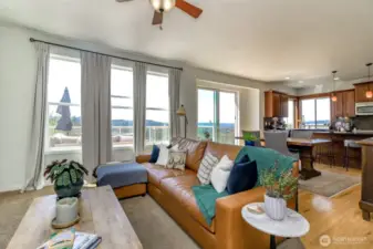 Open floor plan perfect for entertaining and large windows optimize the view