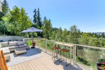 Note the modern glass railings for unobstructed vistas, and ample room for outdoor furniture and dining. Your private retreat awaits!