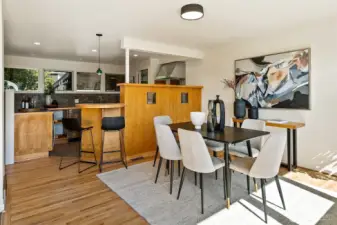 South facing dining area gets wonderful all-day light.