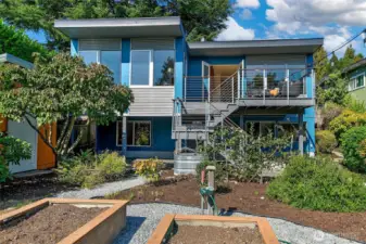 Low maintenance exterior, with cement board and aluminum clad walls.