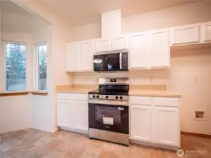 PLENTY OF STORAGE AND NEW STOVE AND MICROWAVE