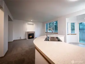 FROM THE GARAGE DOOR LOOKING INTO LIVING AREA/KITCHEN