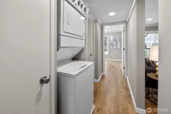 Full size washer/dryer in home.