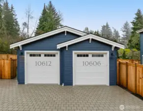 2 garage spaces - one detached and one attached. EV-ready!