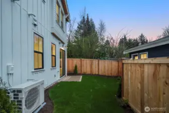 Fenced yard for privacy.
