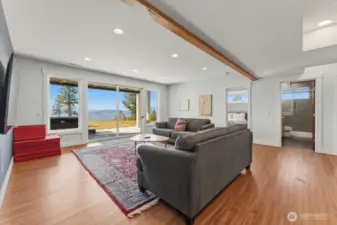 Daylight basement living room
