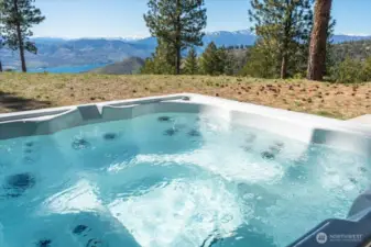 Different perspective of view from under the deck and from the hot tub