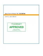 Critical Area (wetland) Report has been reviewed and approved by the City of Newcastle. Full report available on request.