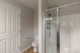 Large shower in the primary bath.