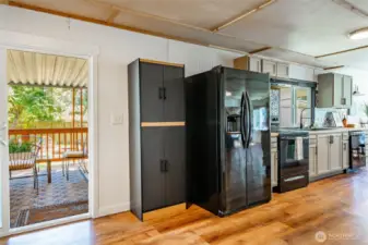 Adjacent covered patio adds to the living space.