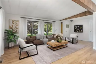 Virtually staged living room.