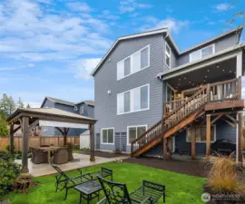 Fully fenced backyard with recetly built gazebo - one more place fro the year-round enjoyment