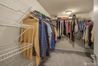 Large walk-in closet off the primary bedroom