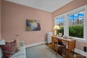 The bright and spacious office makes working from home feel less like work