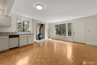 ADU living room with 2nd kitchen