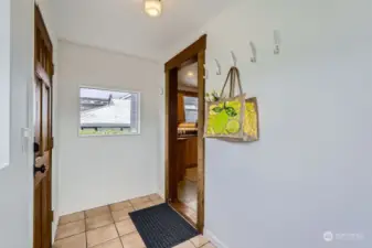 Mudroom upon entrance at back of the home.