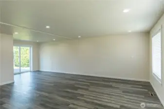 View of the dining area and sliding door to the back yard.