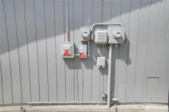 Here you see the new electrical connections installed with the solar panels. The home has a new electrical panel as well, so you can enjoy the energy efficiency and green power worry-free!
