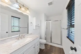 Attached primary 3/4 bath, nicely updated