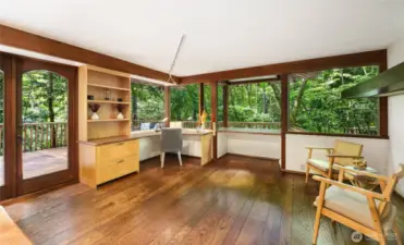The family room just off the kitchen.