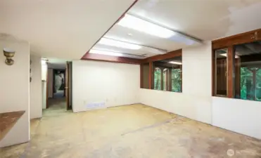 The lower level is partially finished.