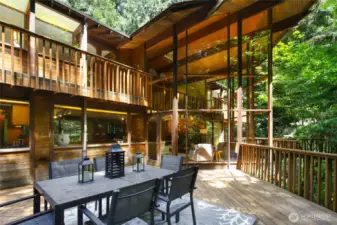 The architectural style of the home features nautical inspired elements with a mountain cabin feel.