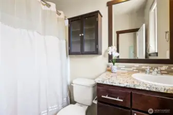 Bathroom off of bedroom