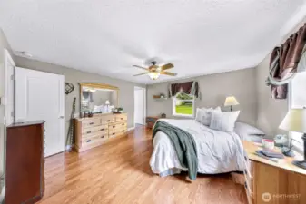 1st Primary suite, with deep closets and bathroom off bedroom.