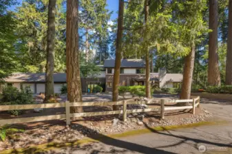 Woodland approach. Equestrian and walking trails abound.