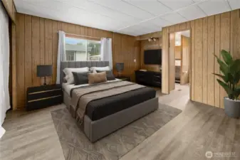 Spacious Primary bedroom virtually staged