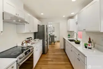 Spacious new kitchen with stainless appliances