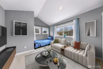 Virtually staged 3rd bedroom