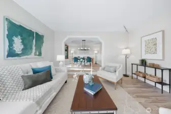 Circular floor plan, great for entertaining!