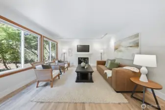 Family room open to the kitchen