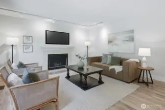 Cozy family room with fireplace