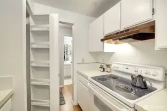 One last kitchen picture .... we wanted you to see the built-in pantry that adds even more capacity to storage in the kitchen.