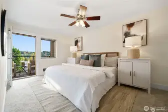 Primary bedroom showing King size bed