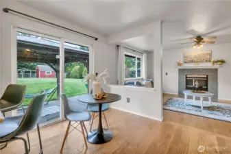 Eating area w/access to backyard & flows into 2nd living area